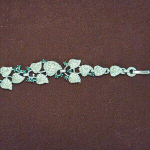 Signed Pennino Rhinestone Bracelet 7.5” Vintage 1930s–40s NY Designer Jewelry